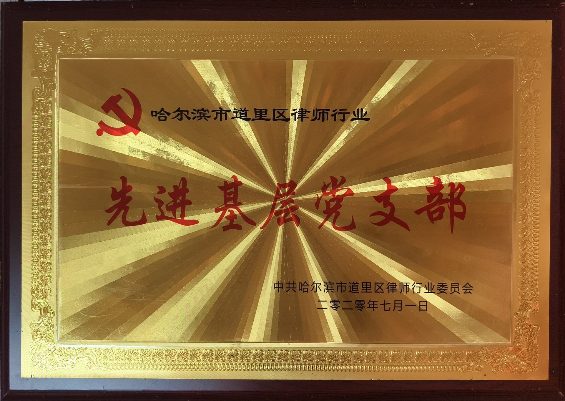 哈尔滨市道里区律师行业先进基层党支部
